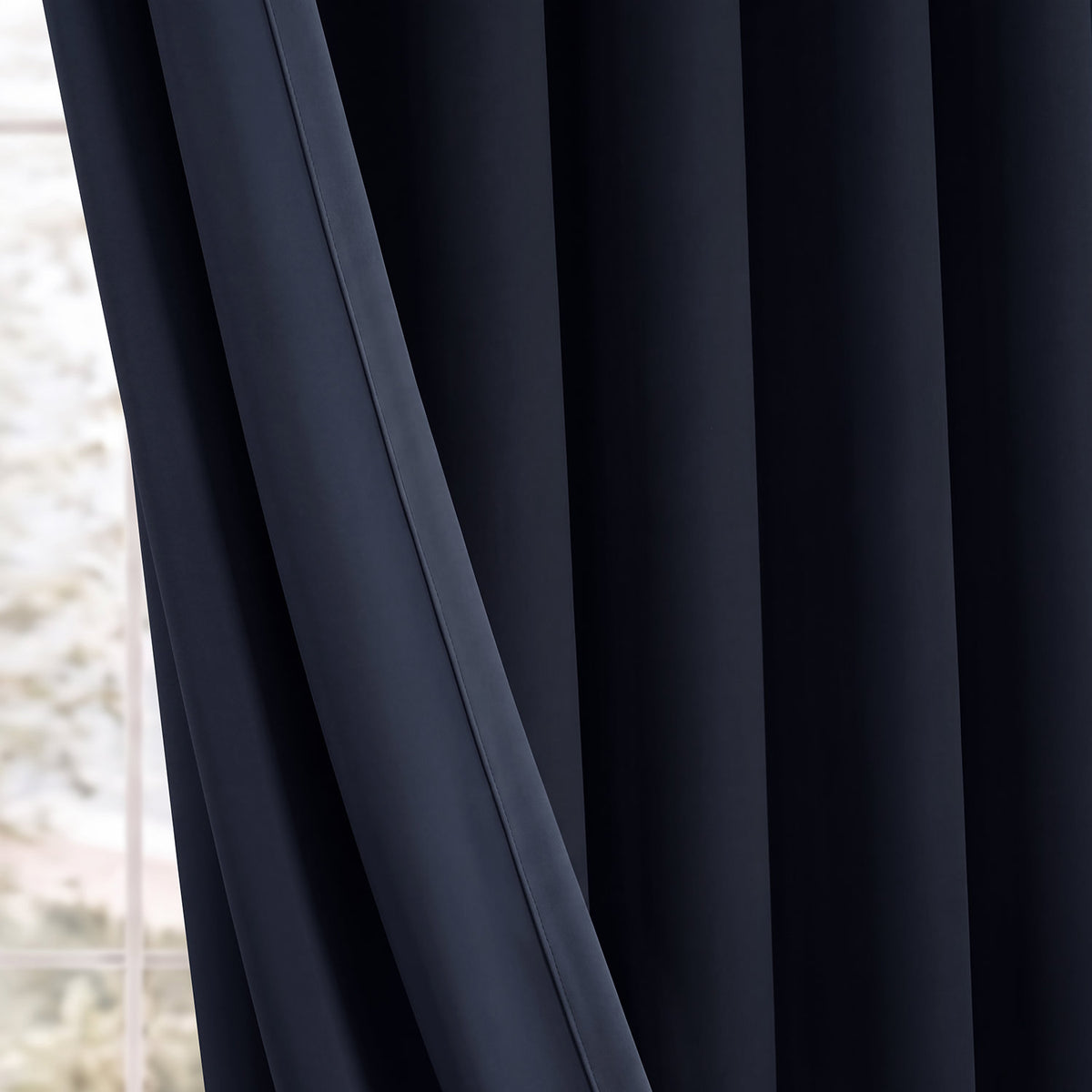 Navy Blue Grommet Room Darkening Curtain