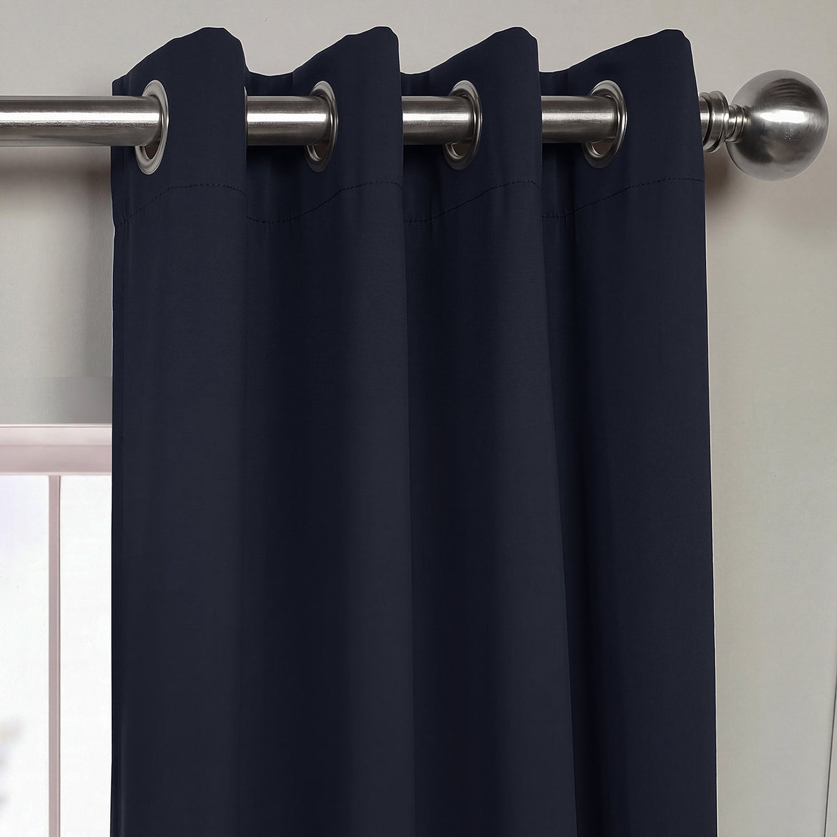 Navy Blue Grommet Room Darkening Curtain