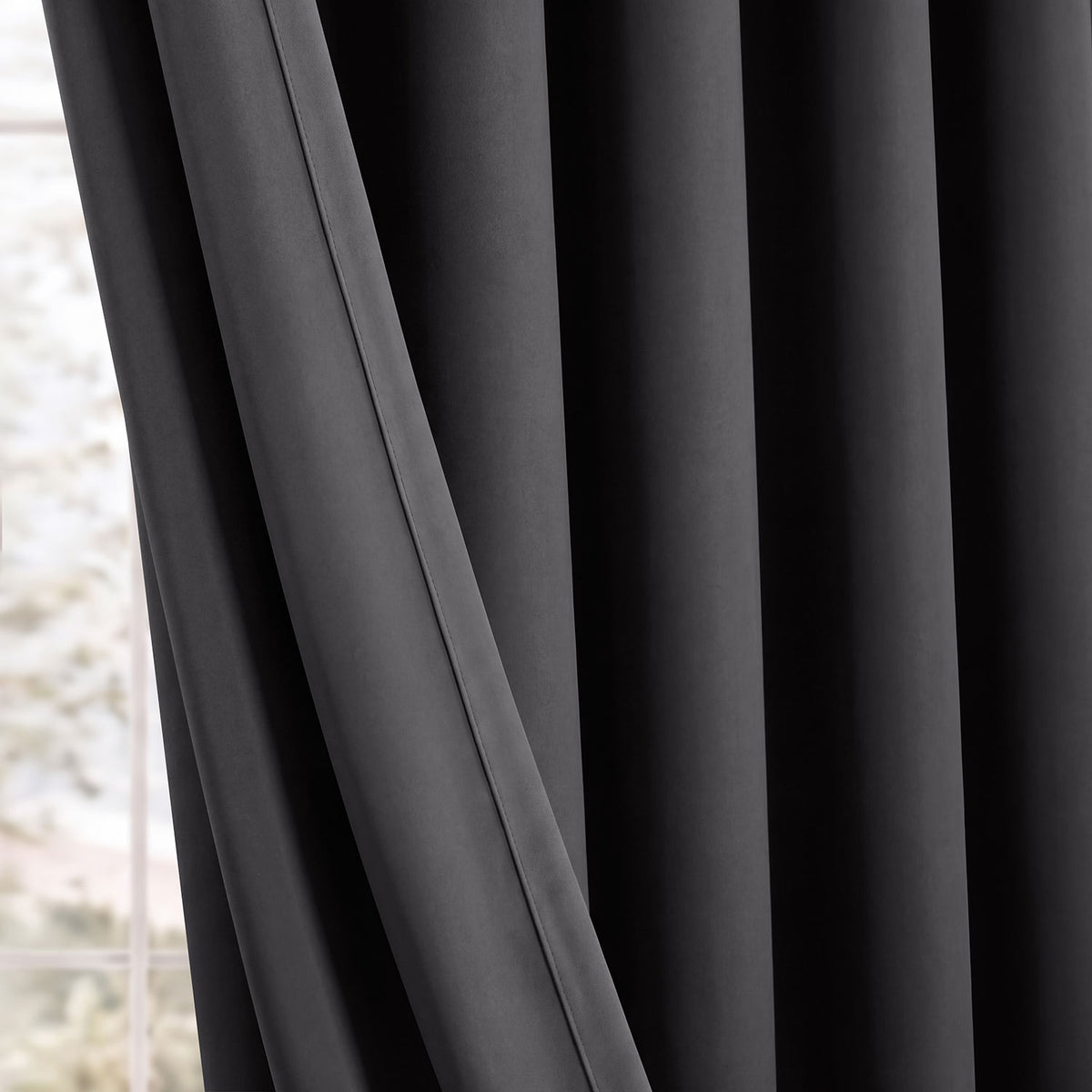 Anthracite Grey Grommet Room Darkening Curtain