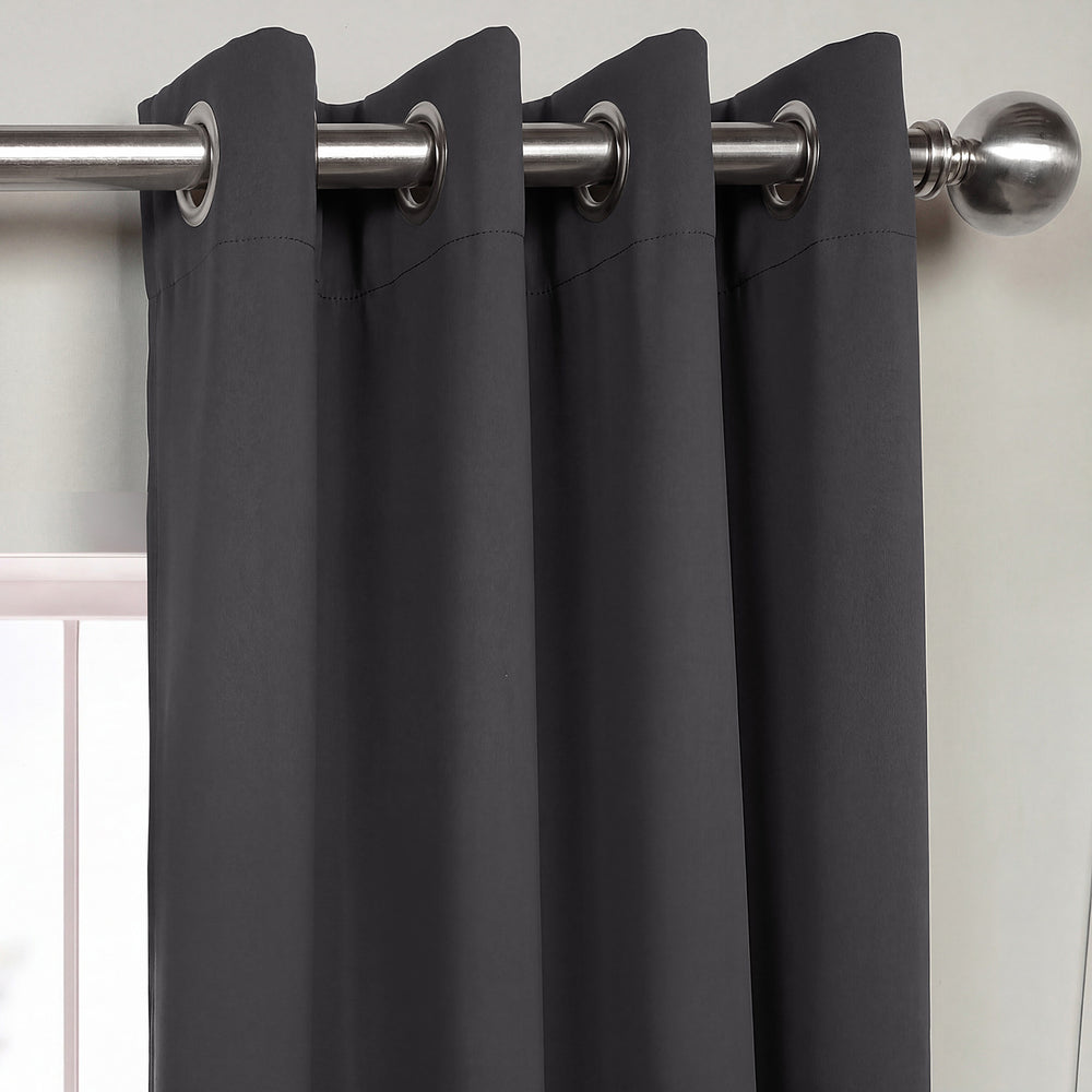 Anthracite Grey Grommet Room Darkening Curtain