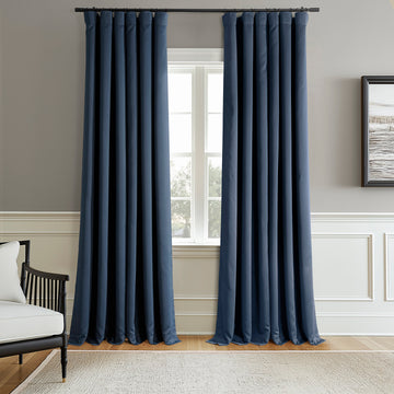 Deep Blue Room Darkening Curtain Pair (2 Panels)