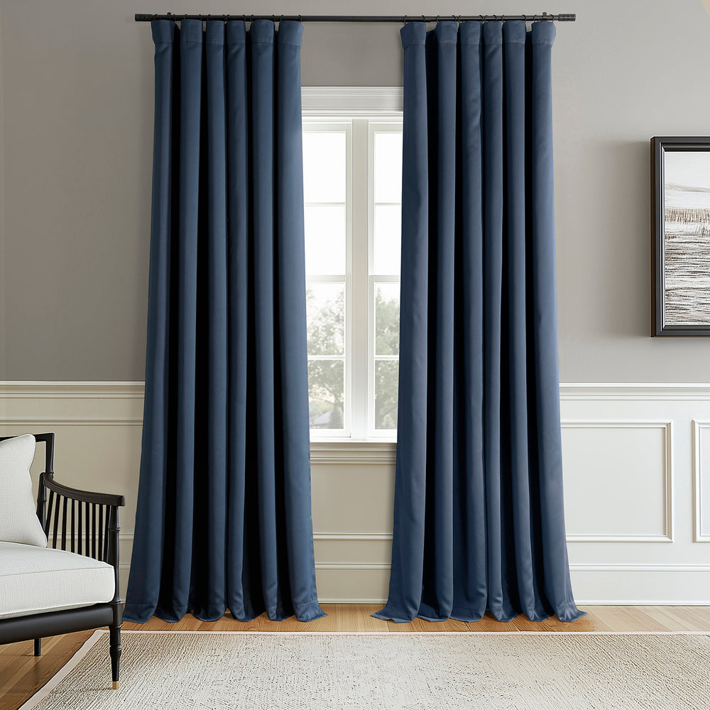 Deep Blue Room Darkening Curtain Pair (2 Panels)