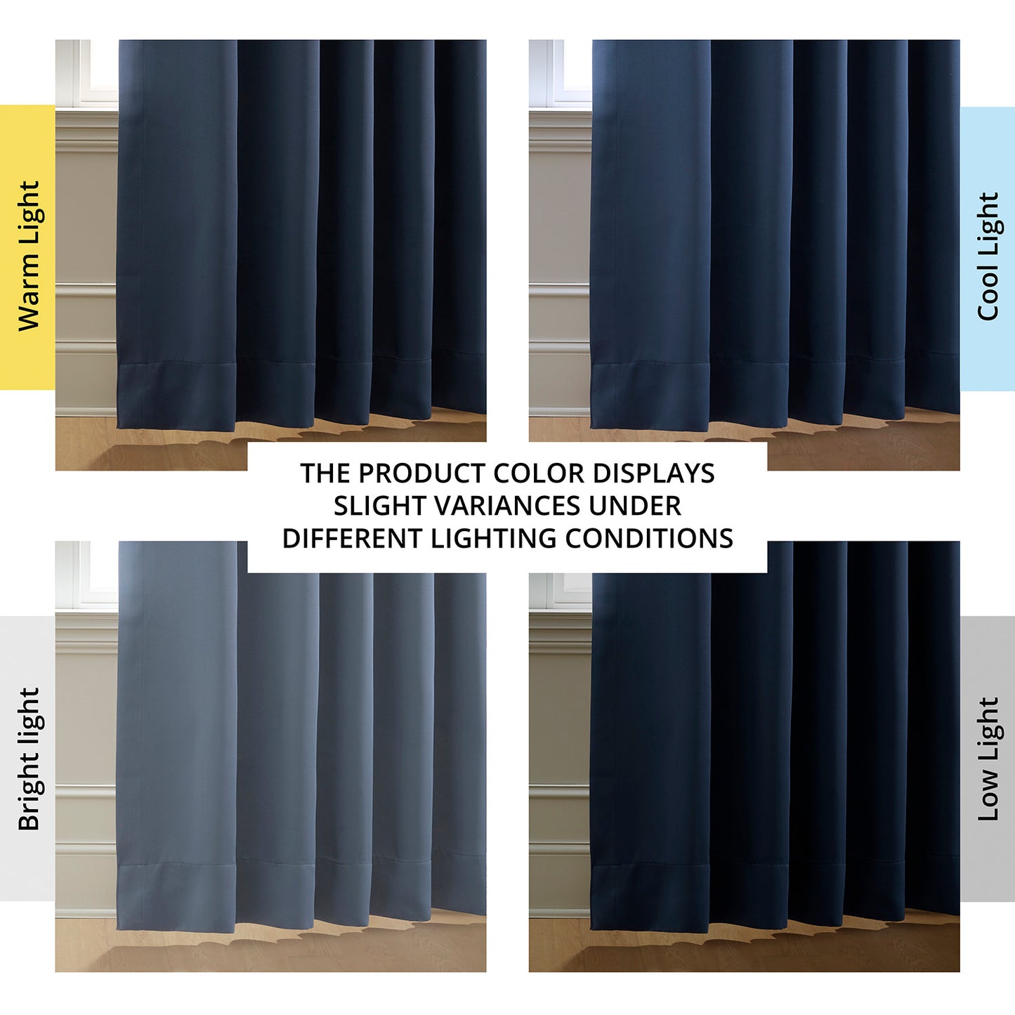 Deep Blue Room Darkening Curtain Pair (2 Panels)