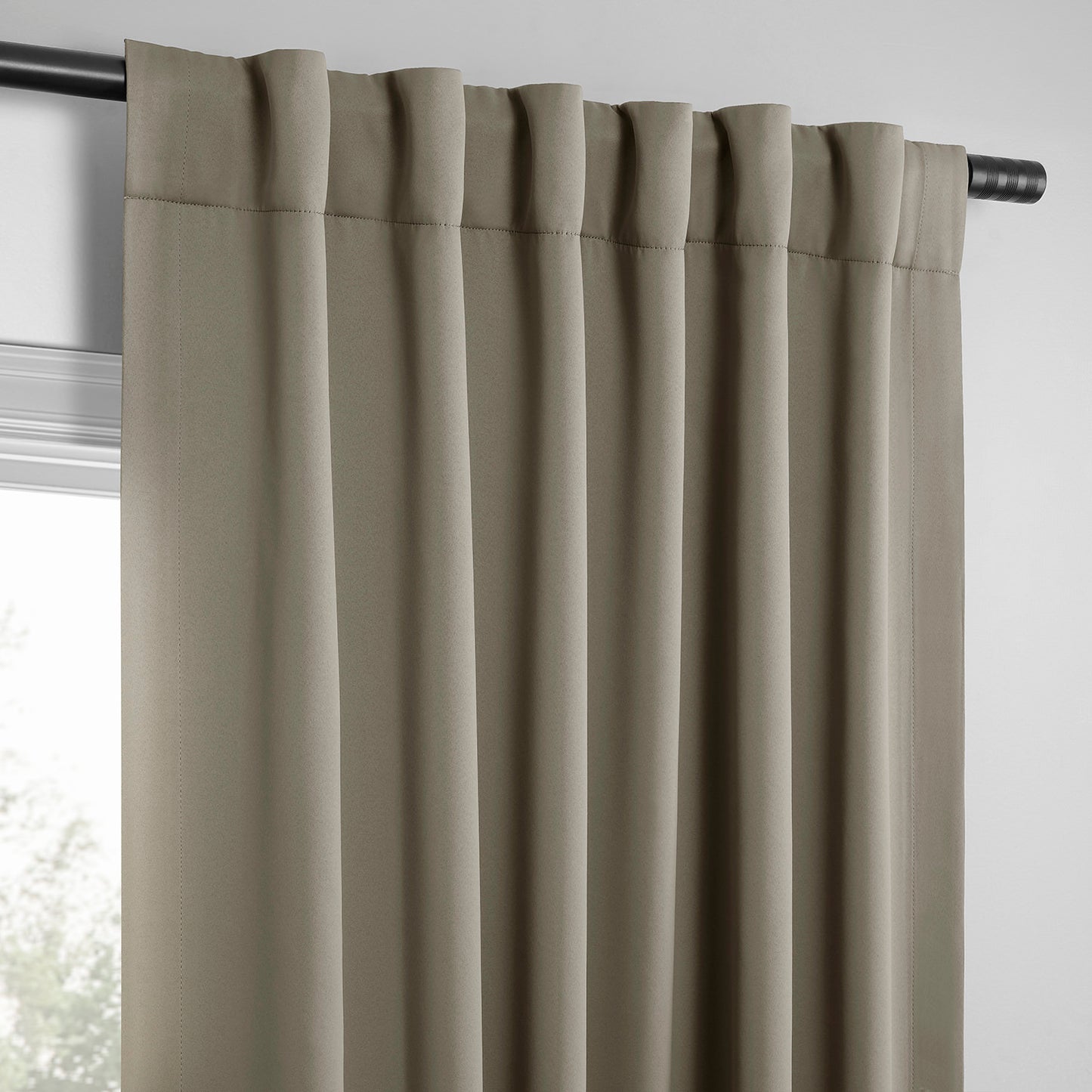 Dark Warm Taupe Room Darkening Curtain Pair (2 Panels)