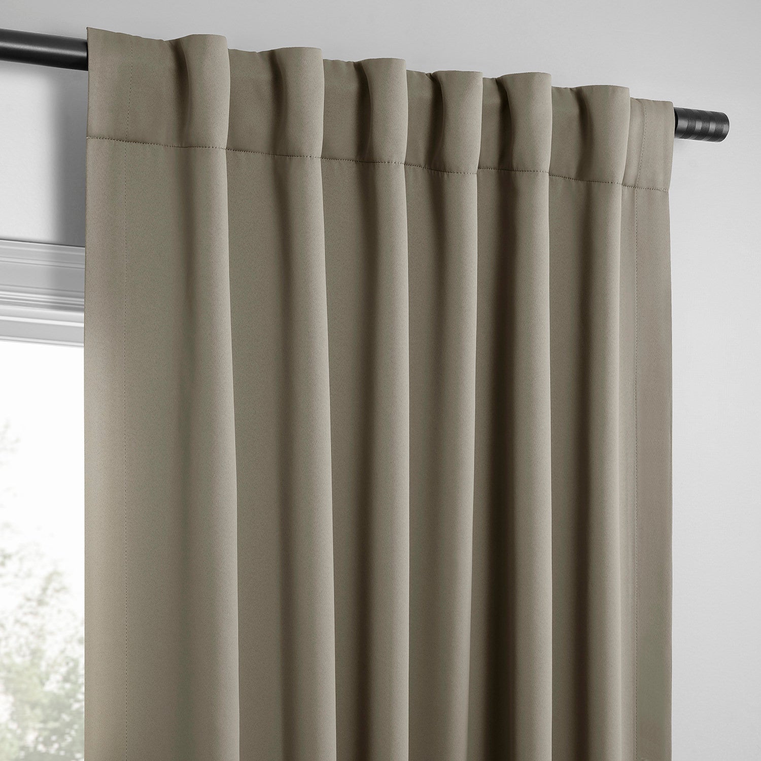 Dark Warm Taupe Room Darkening Curtain Pair (2 Panels)