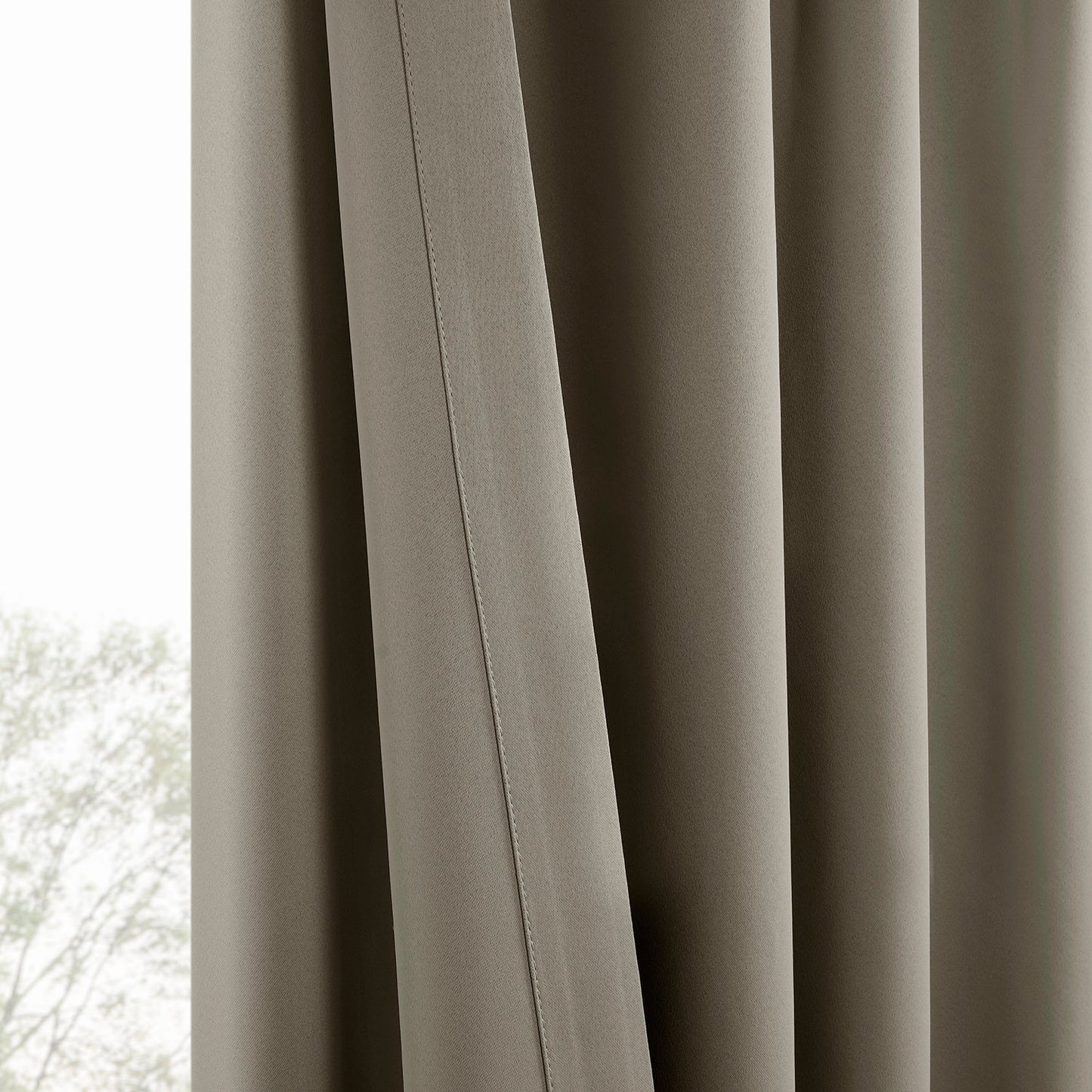 Dark Warm Taupe Room Darkening Curtain Pair (2 Panels)