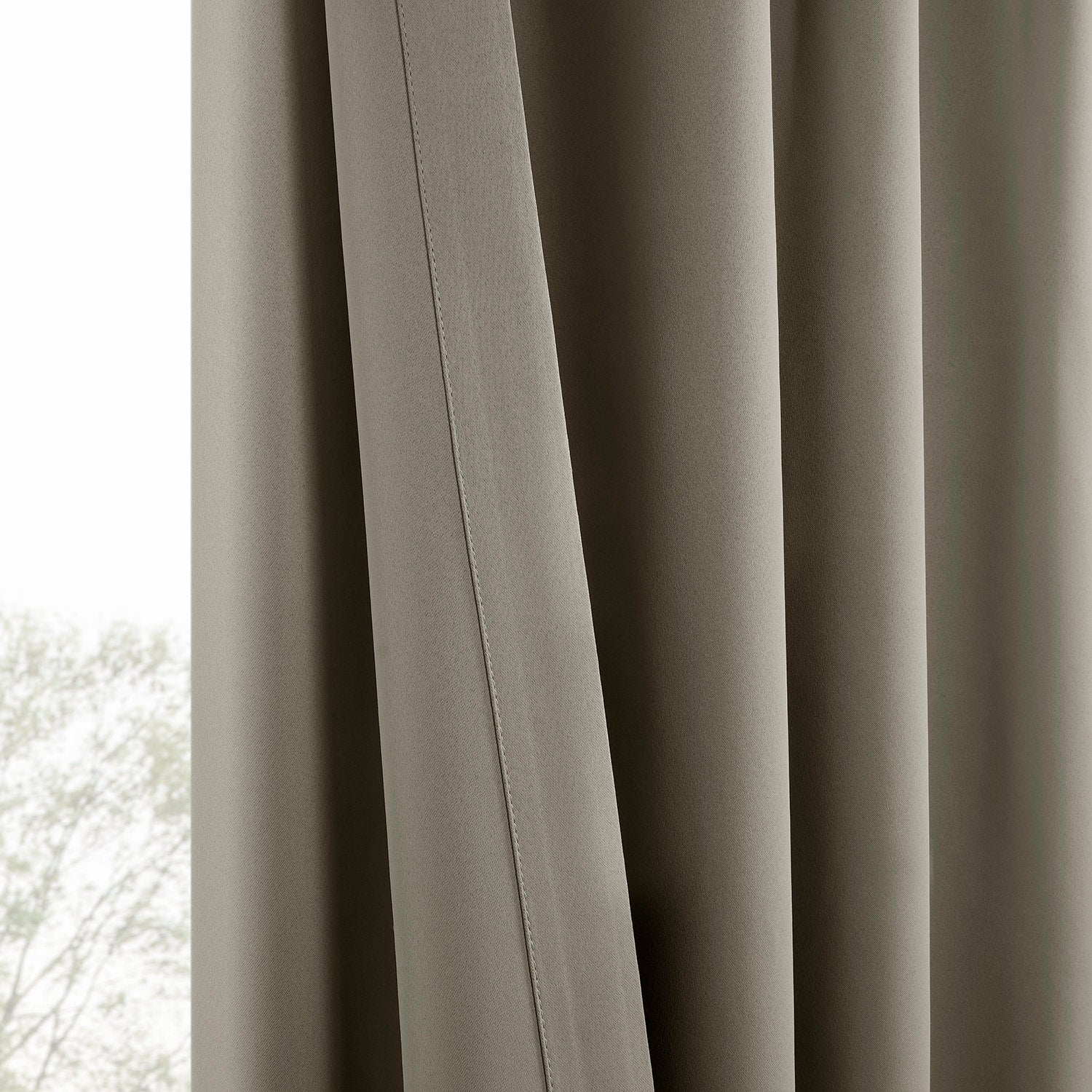 Dark Warm Taupe Room Darkening Curtain Pair (2 Panels)