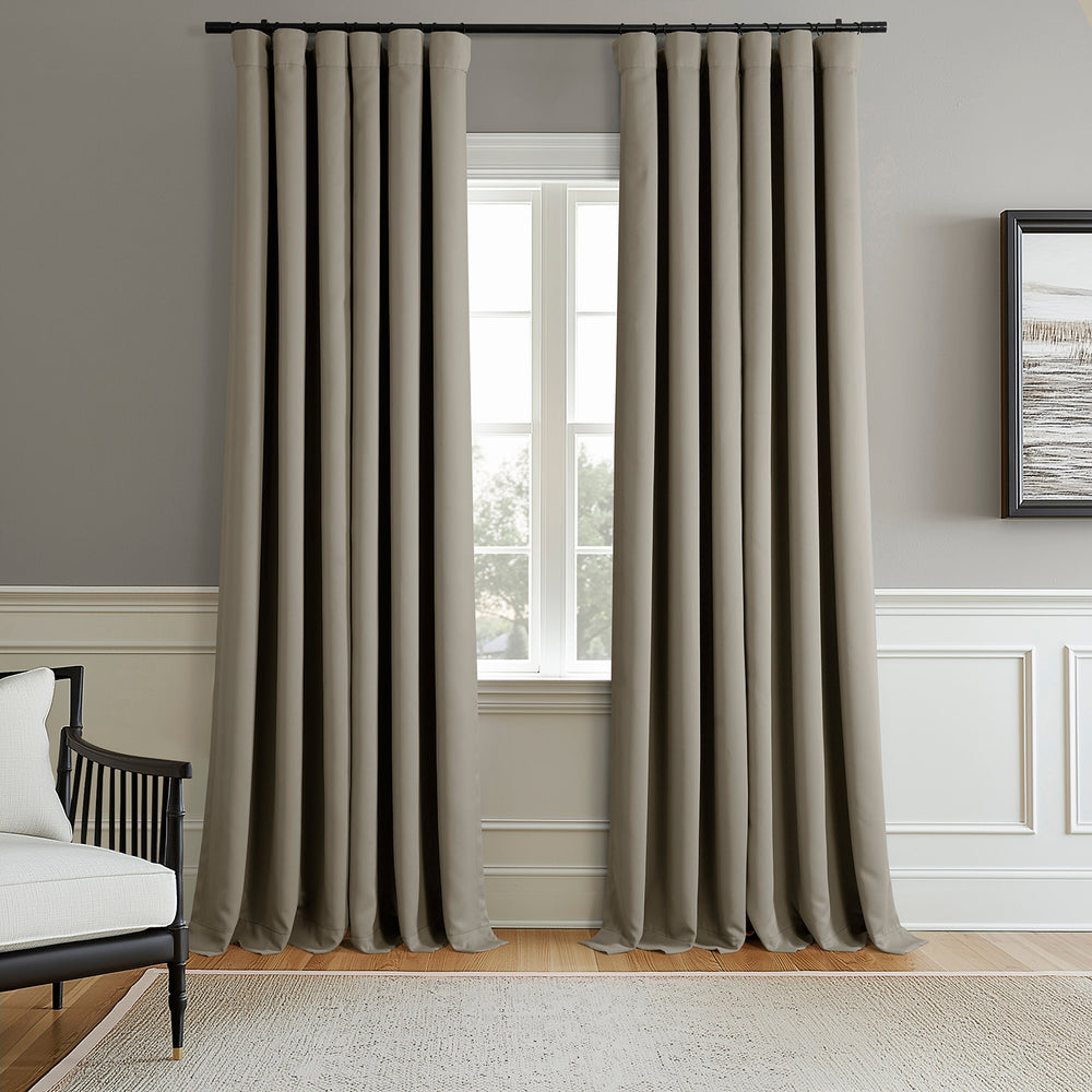Dark Warm Taupe Room Darkening Curtain Pair (2 Panels)