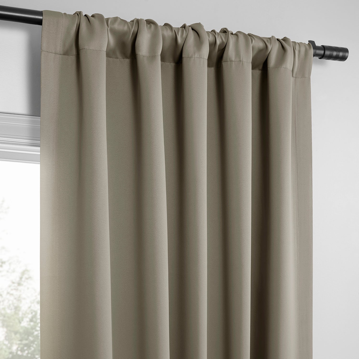 Dark Warm Taupe Room Darkening Curtain Pair (2 Panels)