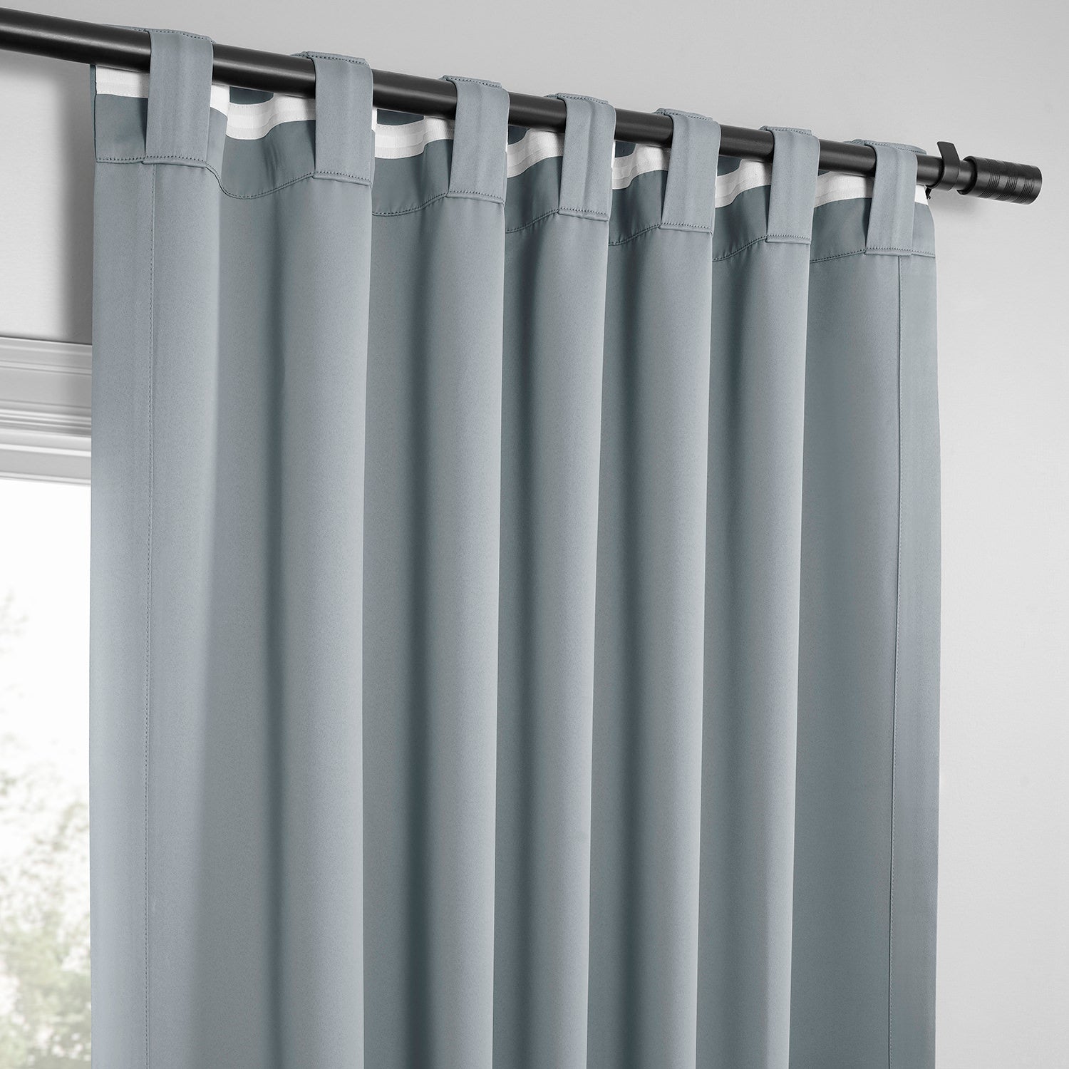 Light Blue Grey Room Darkening Curtain Pair (2 Panels)