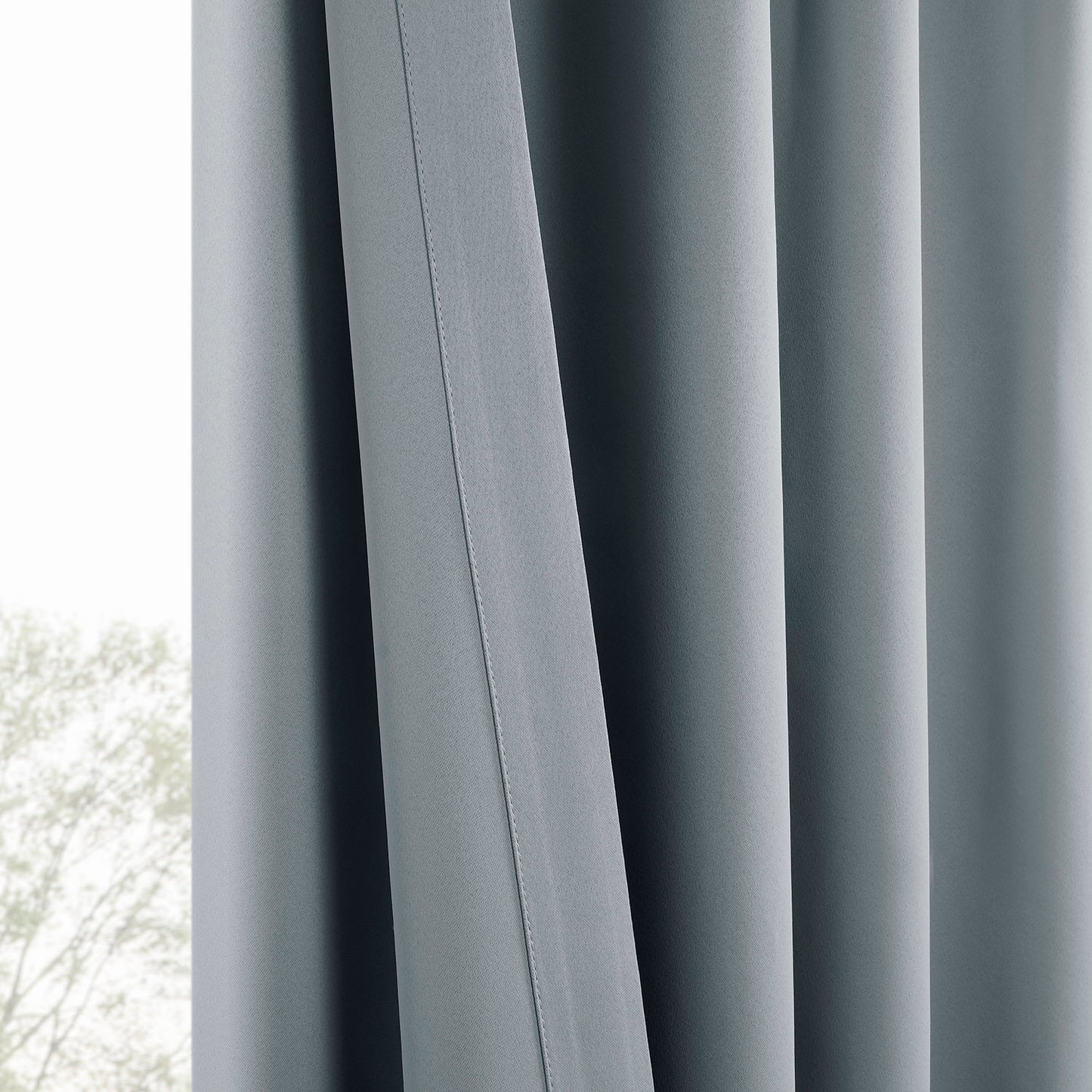 Light Blue Grey Room Darkening Curtain Pair (2 Panels)