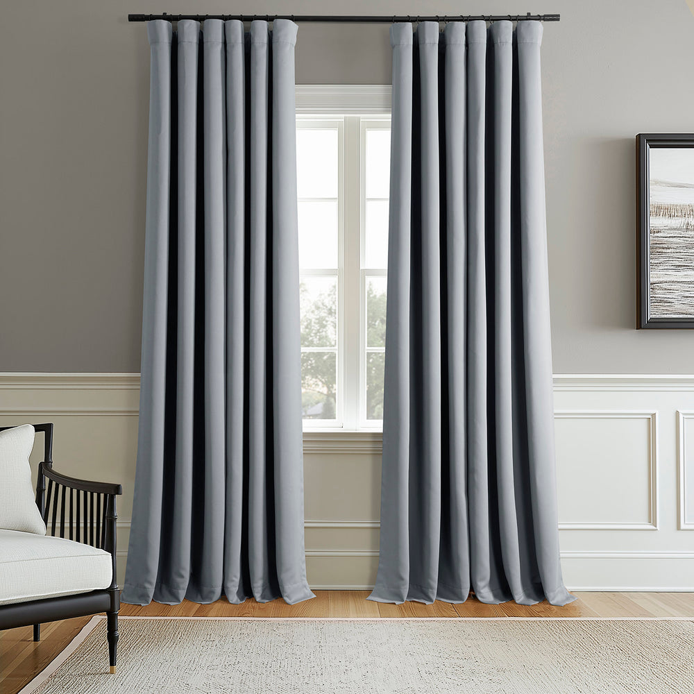 Light Blue Grey Room Darkening Curtain Pair (2 Panels)