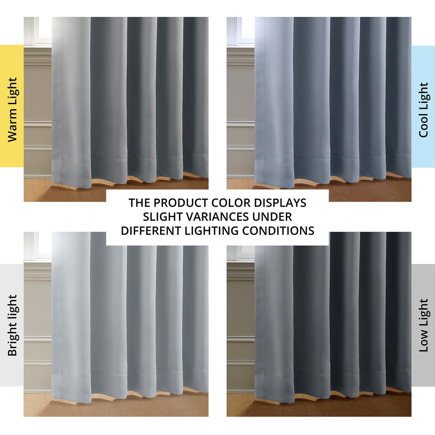 Light Blue Grey Room Darkening Curtain Pair (2 Panels)