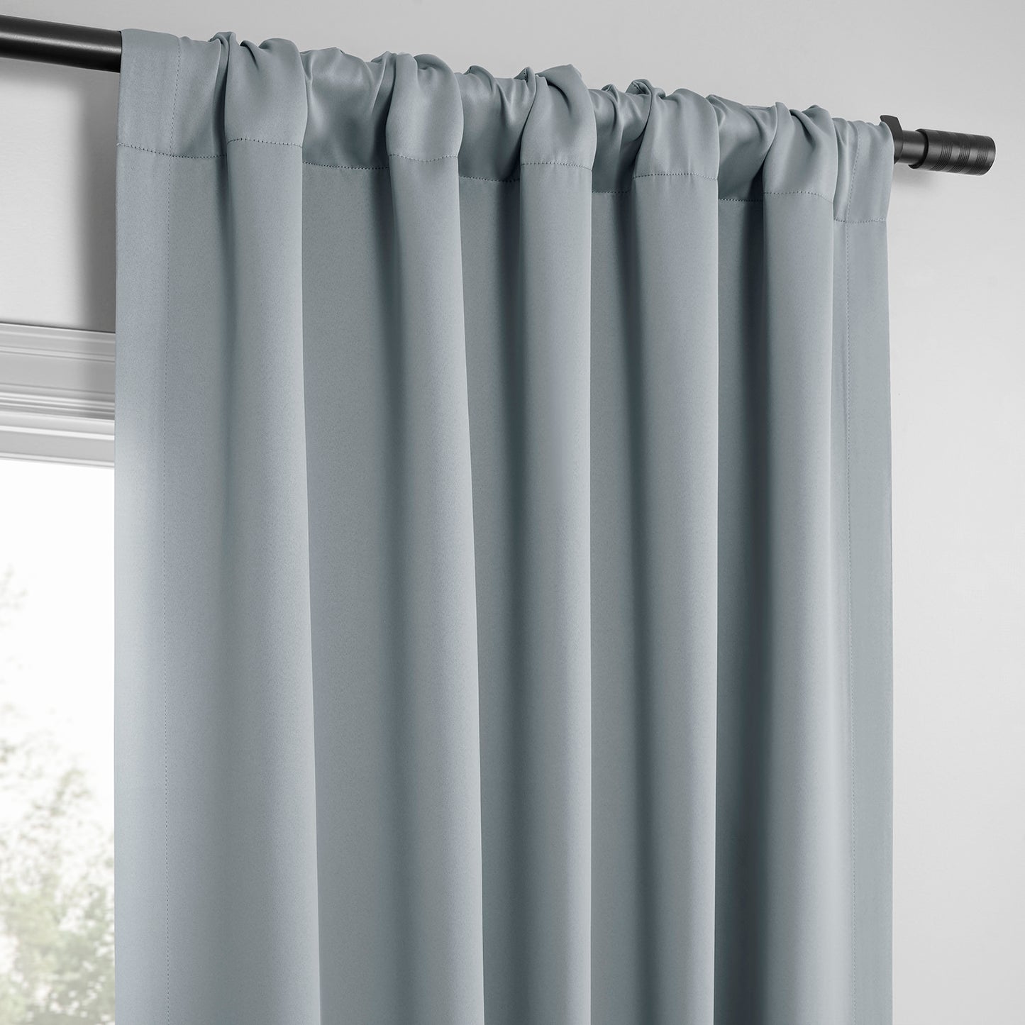 Light Blue Grey Room Darkening Curtain Pair (2 Panels)