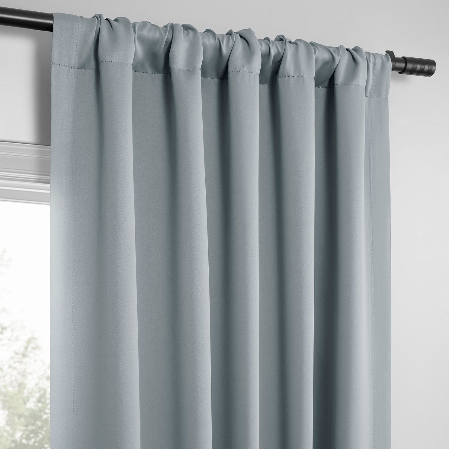 Light Blue Grey Room Darkening Curtain Pair (2 Panels)