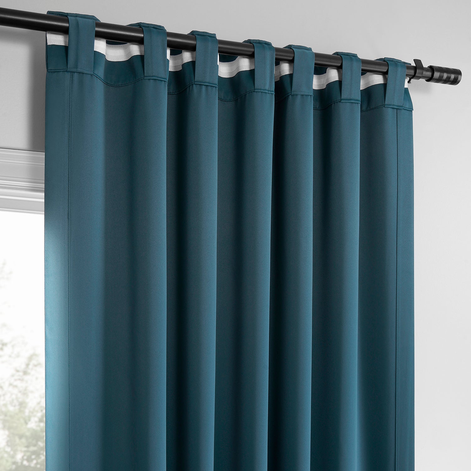 Deep Teal Blue Room Darkening Curtain Pair (2 Panels)