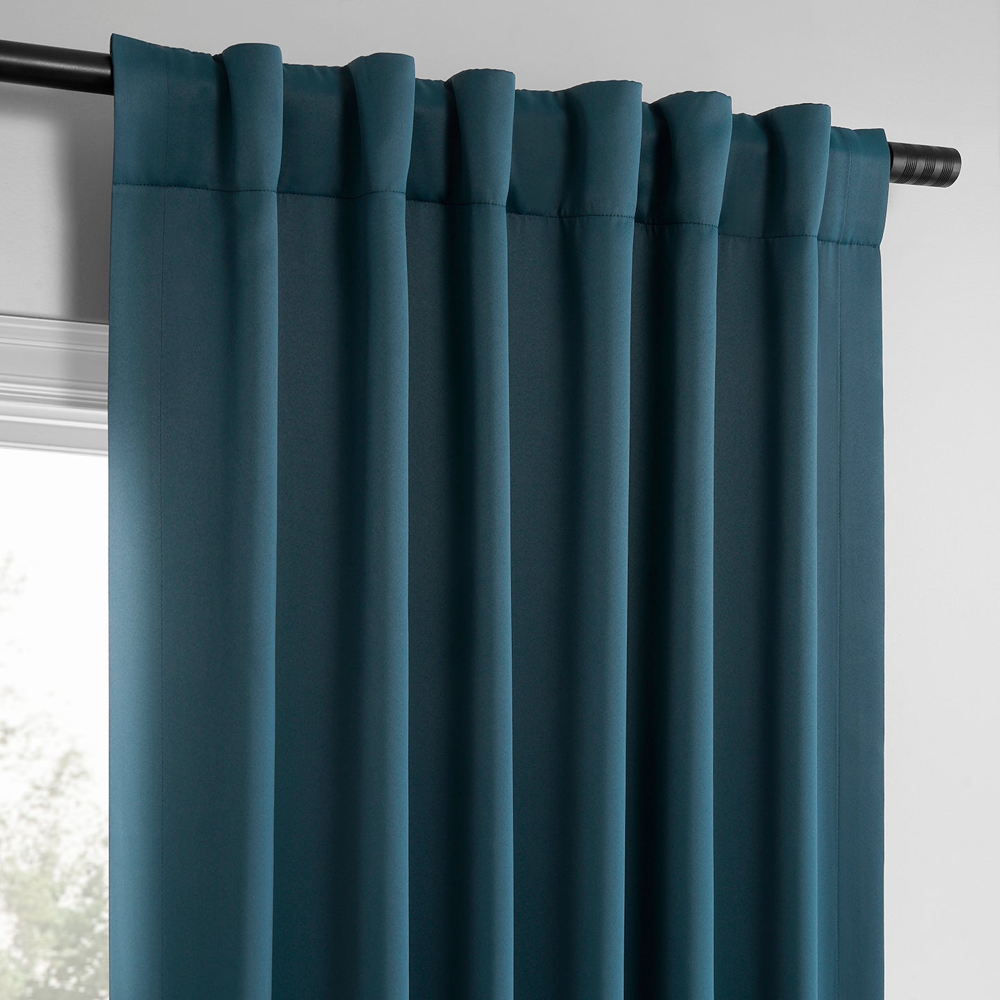 Deep Teal Blue Room Darkening Curtain Pair (2 Panels)