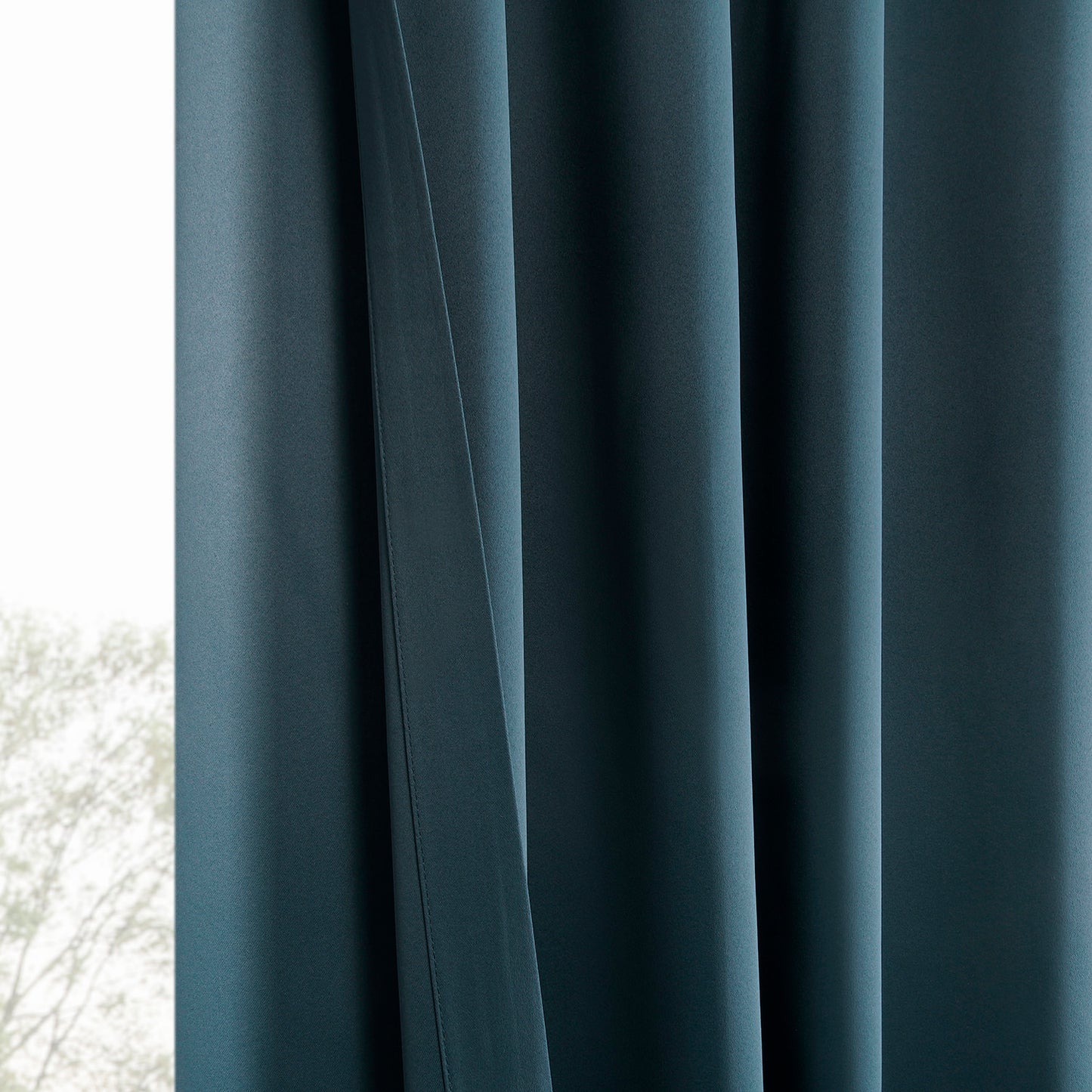 Deep Teal Blue Room Darkening Curtain Pair (2 Panels)