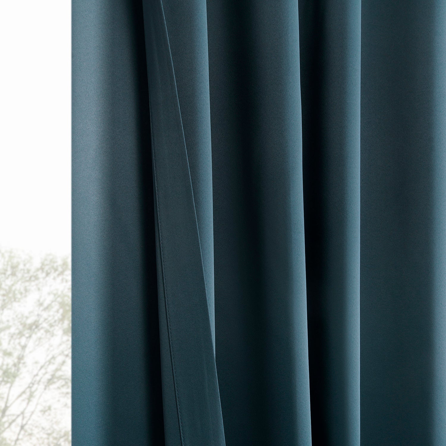 Deep Teal Blue Room Darkening Curtain Pair (2 Panels)