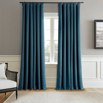 Deep Teal Blue Room Darkening Curtain Pair (2 Panels)