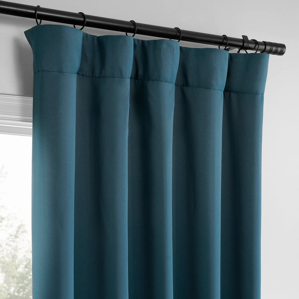 Deep Teal Blue Room Darkening Curtain Pair (2 Panels)