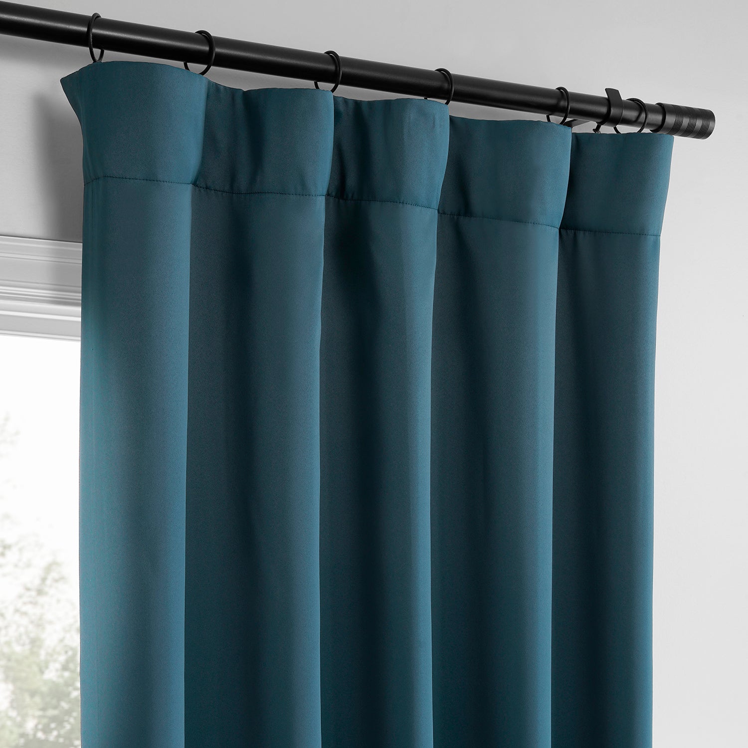 Deep Teal Blue Room Darkening Curtain Pair (2 Panels)