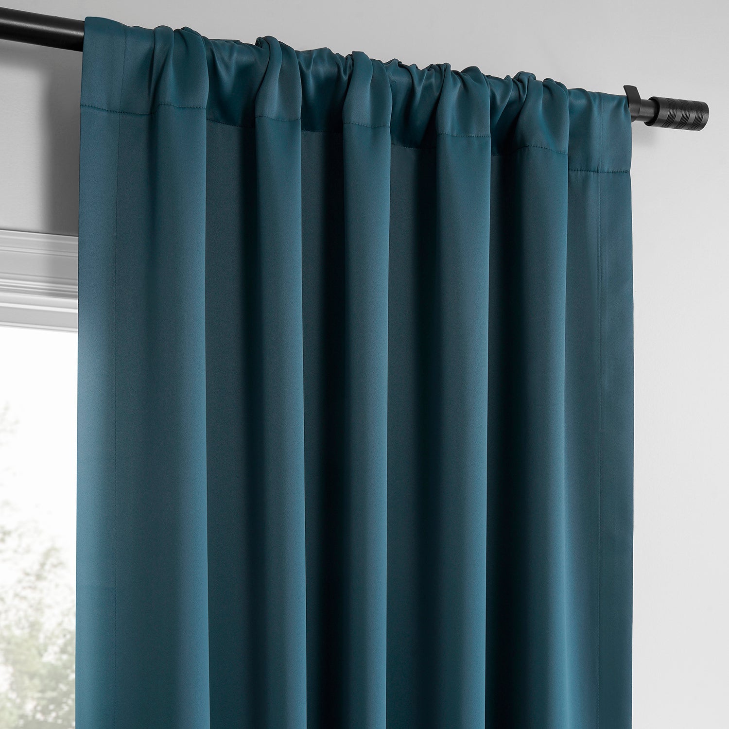 Deep Teal Blue Room Darkening Curtain Pair (2 Panels)