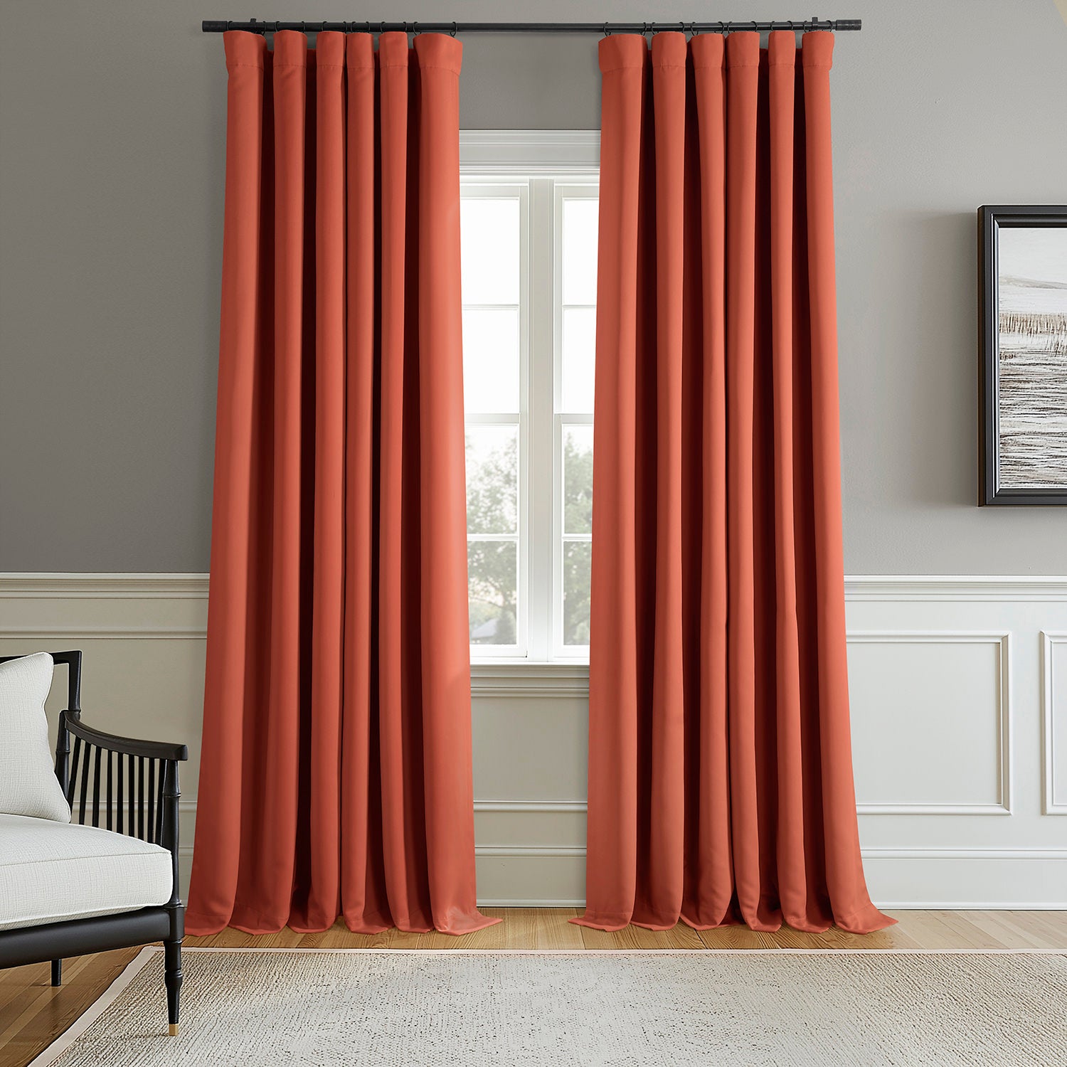 Rust Room Darkening Curtain Pair (2 Panels)