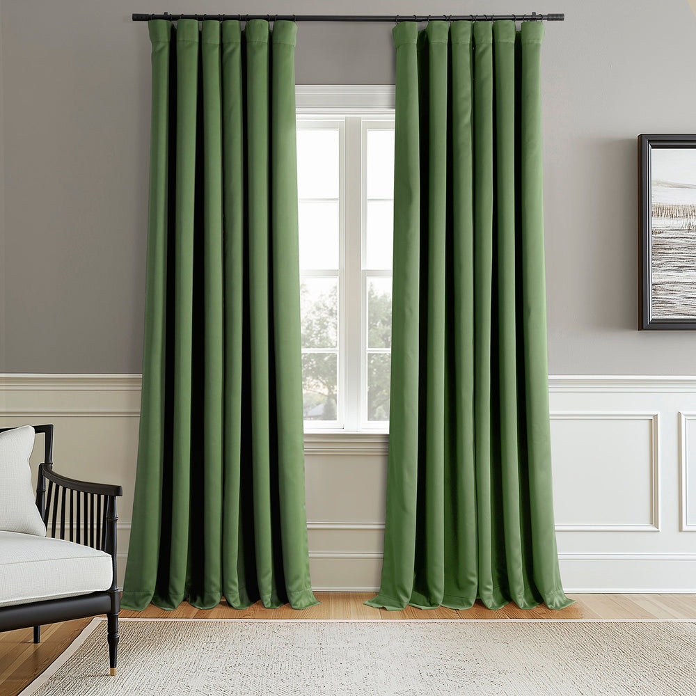 Dark Olive Green Room Darkening Curtain Pair (2 Panels)