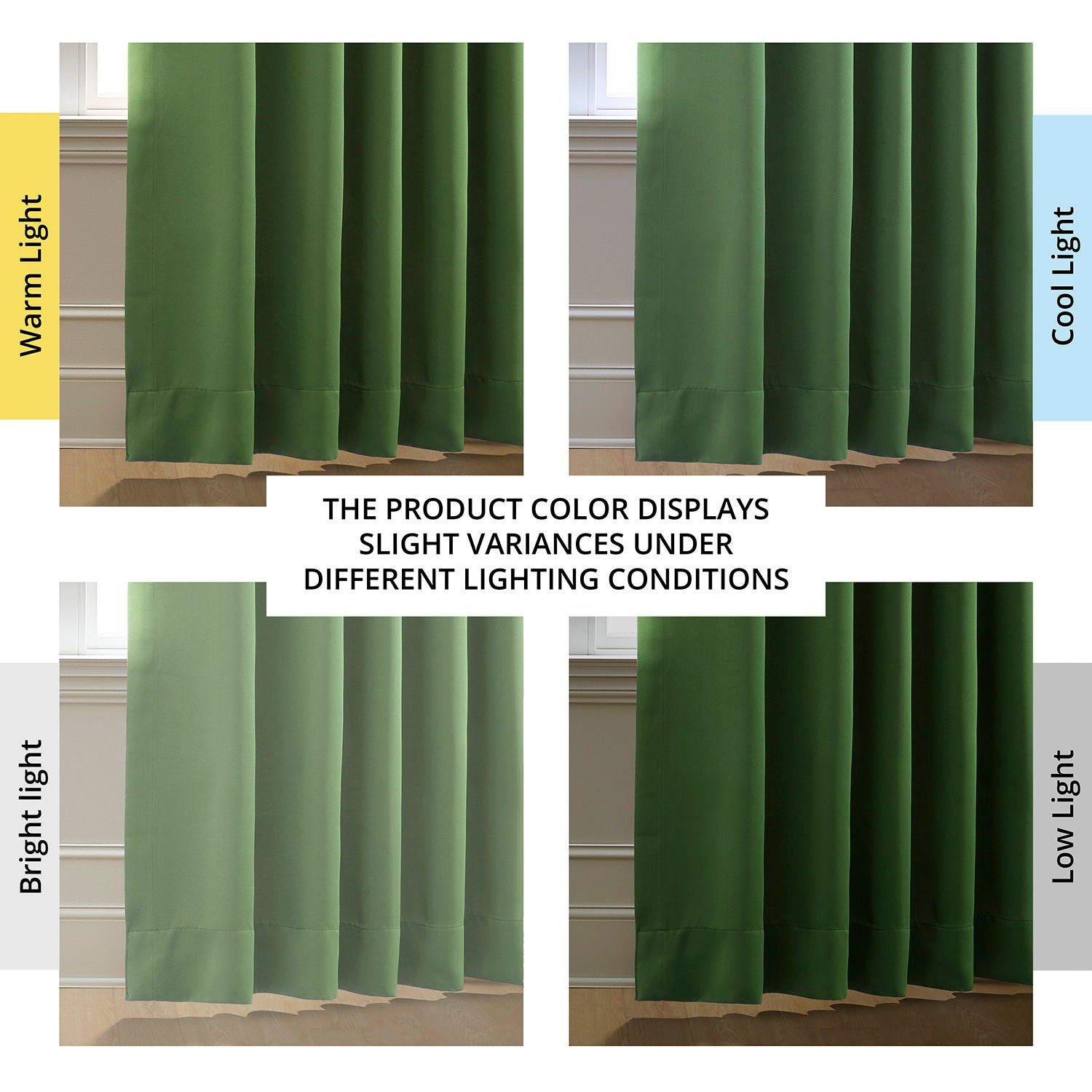 Dark Olive Green Room Darkening Curtain Pair (2 Panels)