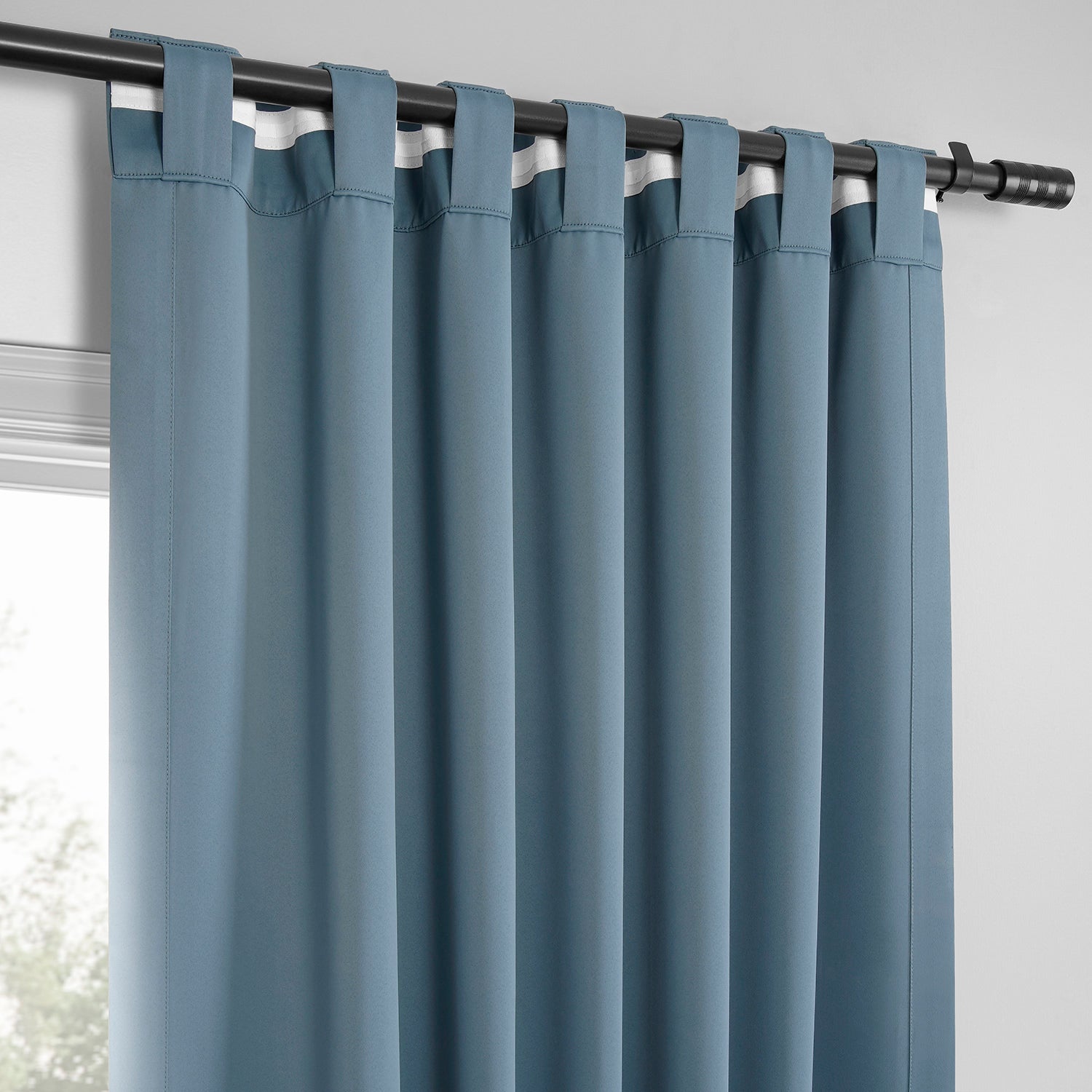 Blue Grey Room Darkening Curtain Pair (2 Panels)