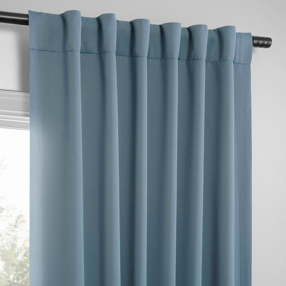 Blue Grey Room Darkening Curtain Pair (2 Panels)