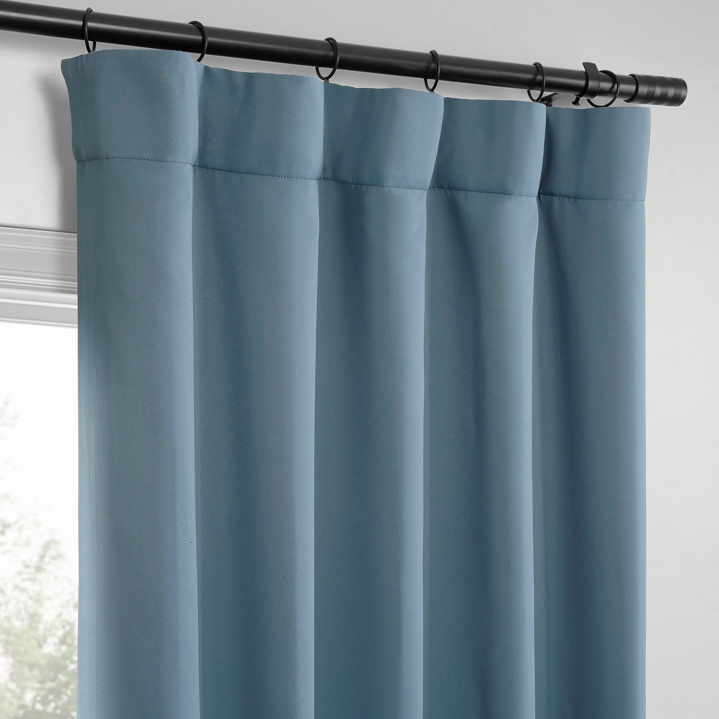 Blue Grey Room Darkening Curtain Pair (2 Panels)