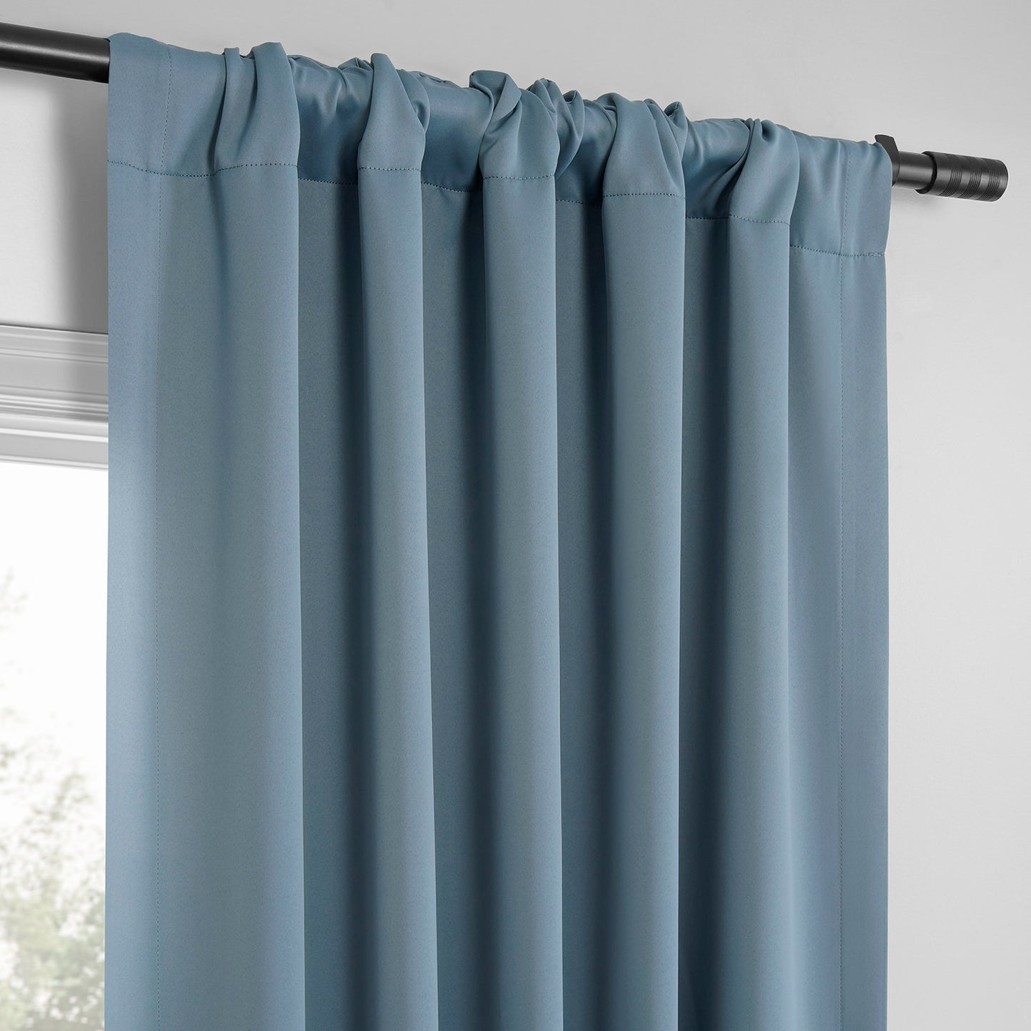 Blue Grey Room Darkening Curtain Pair (2 Panels)
