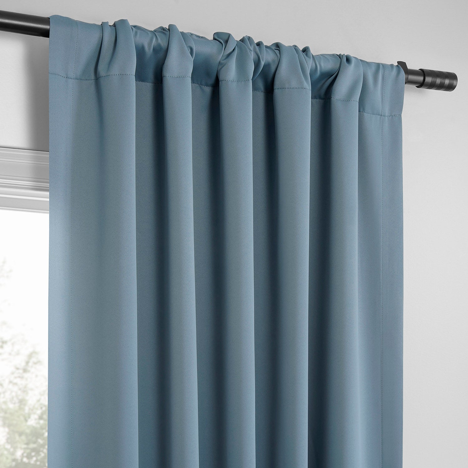 Blue Grey Room Darkening Curtain Pair (2 Panels)