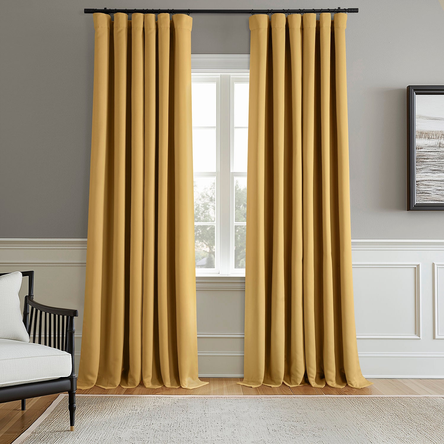 Ochre Room Darkening Curtain Pair (2 Panels)