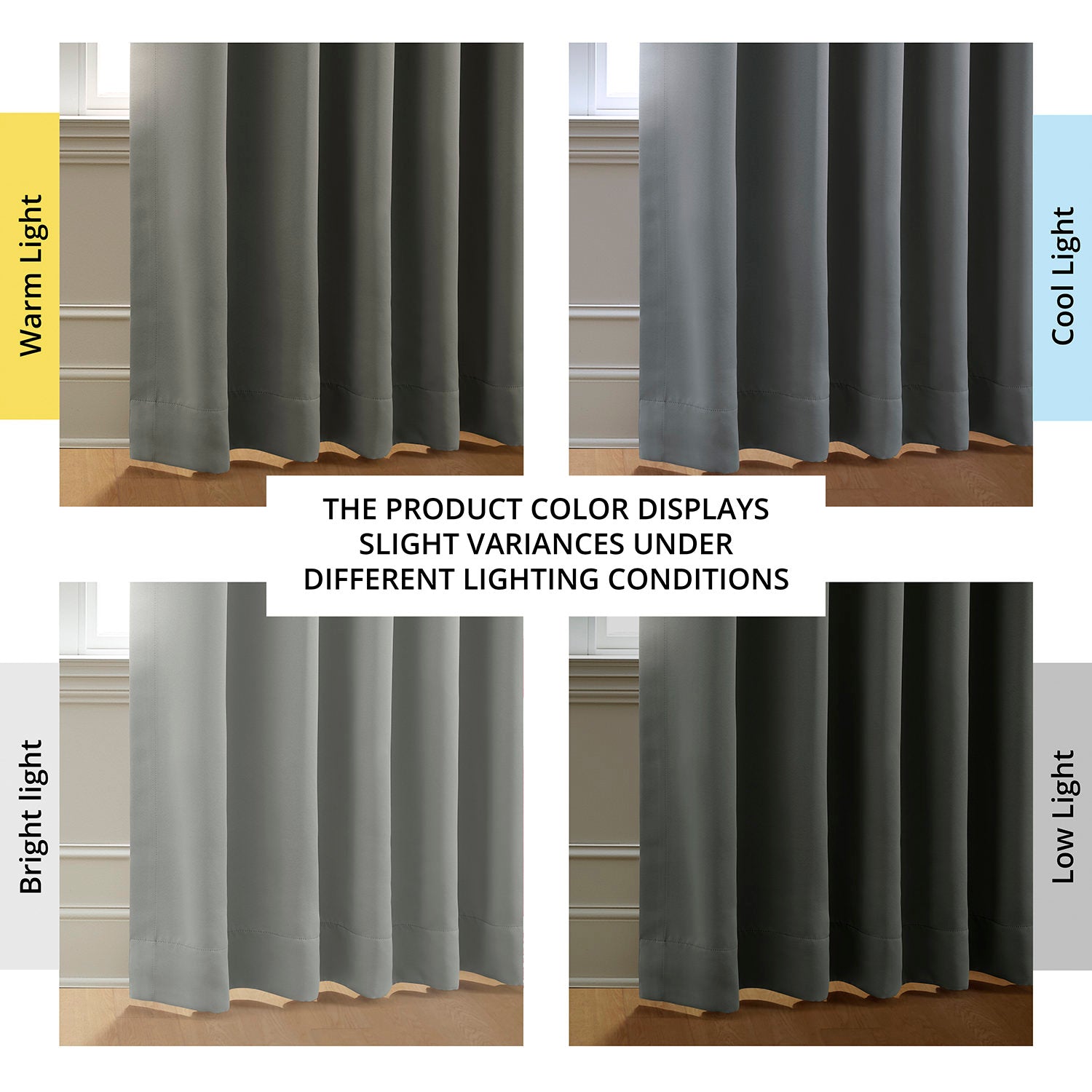 Dark Grey Room Darkening Curtain Pair (2 Panels)