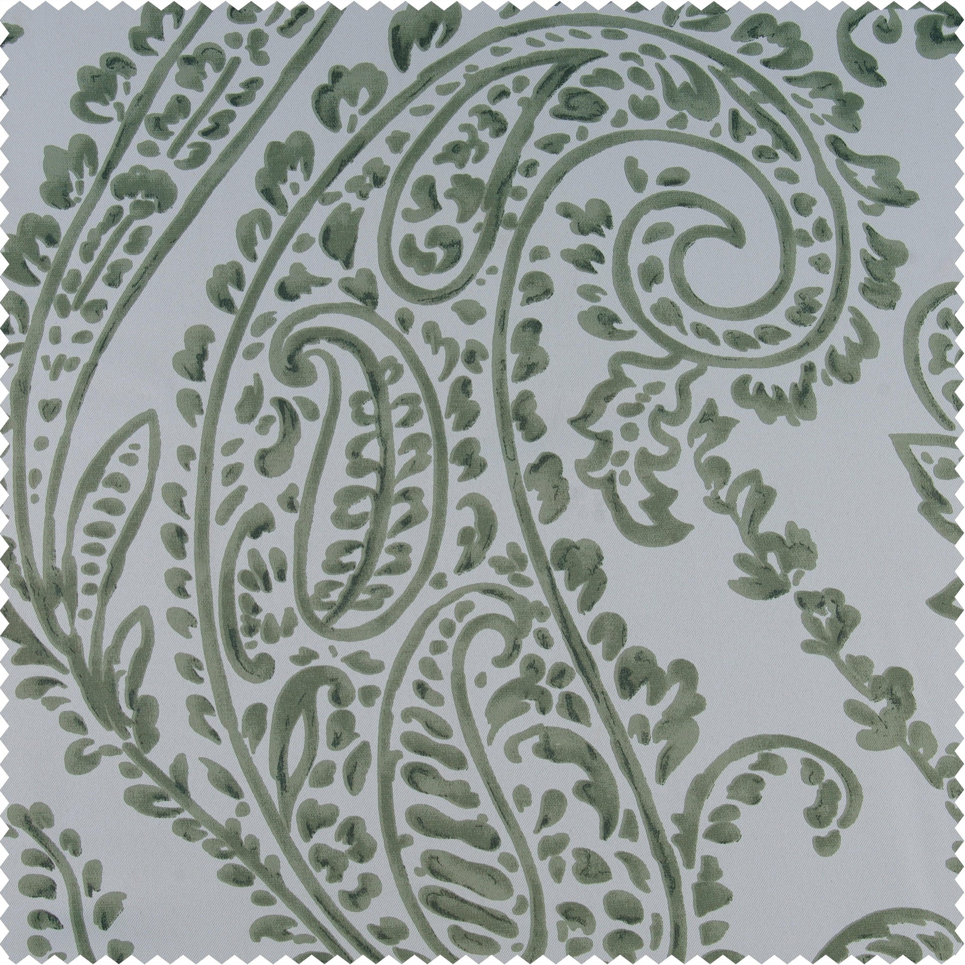 Tea Time Green Floral Custom Curtain