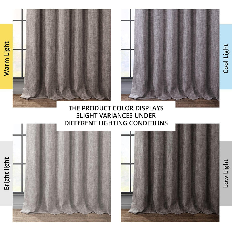 Mink Textured Faux Linen Room Darkening Curtain - HalfPriceDrapes.com