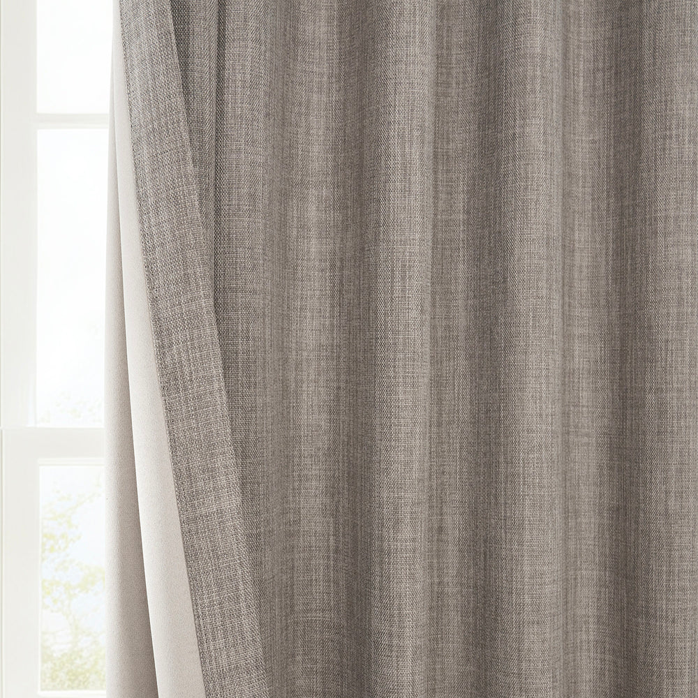 Mink Grommet Textured Faux Linen Room Darkening Curtain