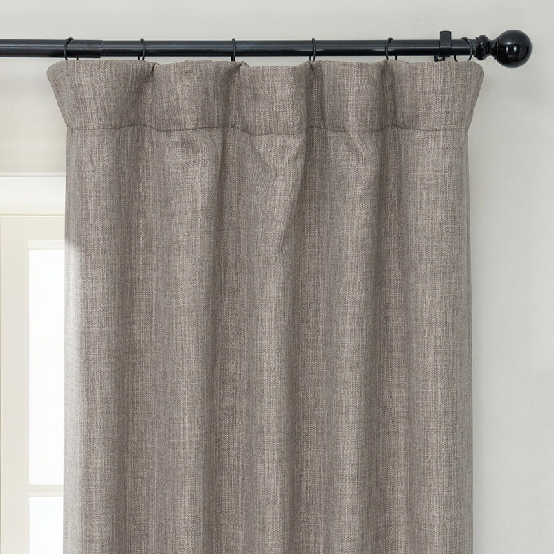Mink Textured Faux Linen Room Darkening Curtain