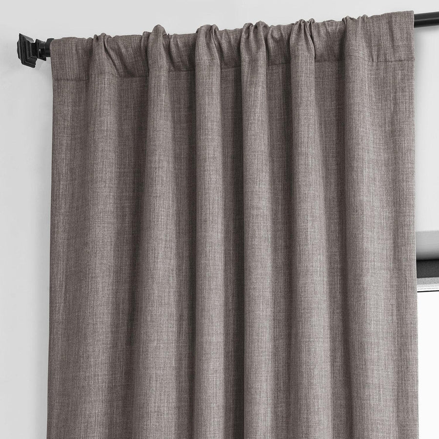 Mink Textured Faux Linen Room Darkening Curtain - HalfPriceDrapes.com