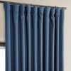 Denim Extra Wide Textured Faux Linen Room Darkening Curtain - HalfPriceDrapes.com