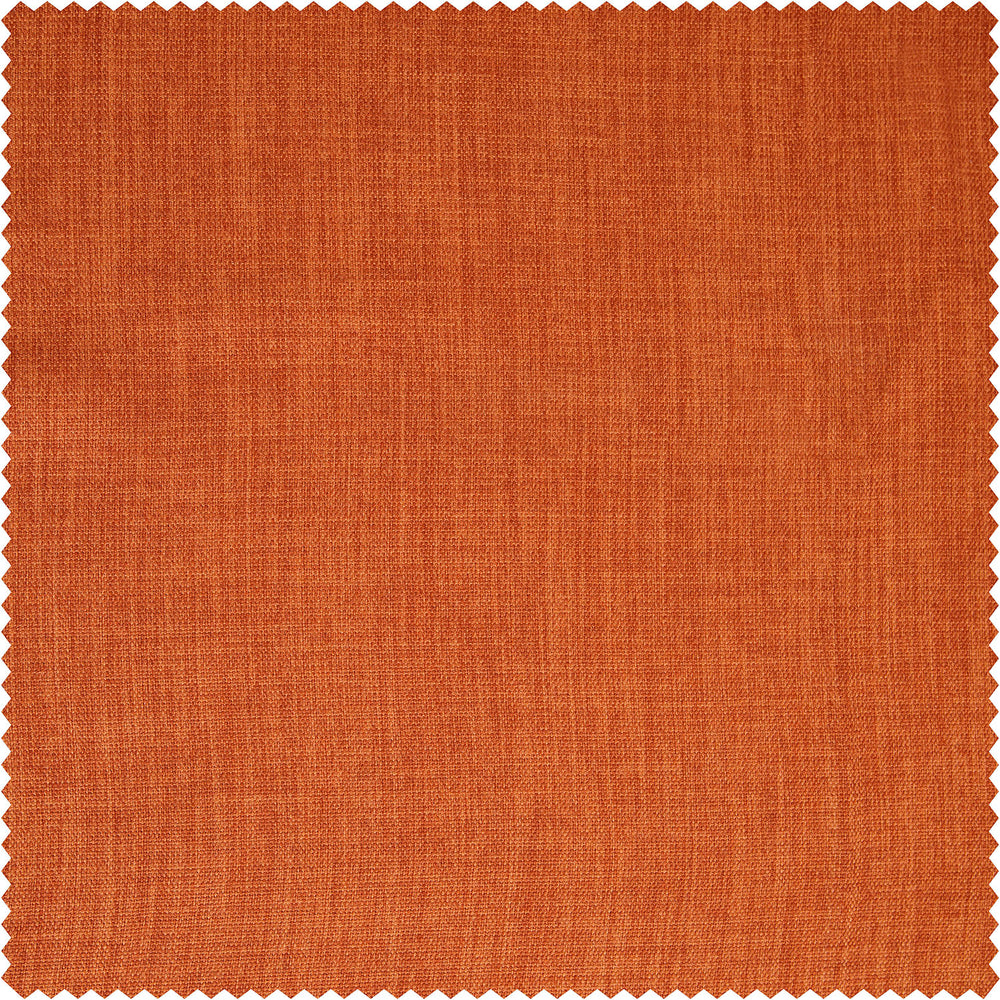 Desert Orange Textured Faux Linen Custom Curtain