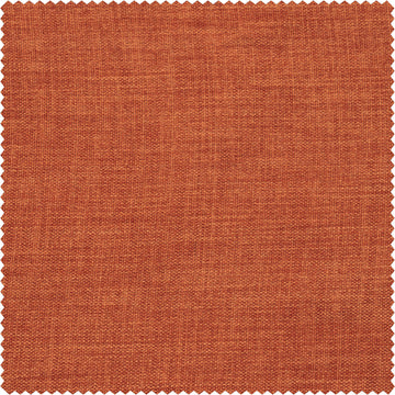 Desert Orange Textured Faux Linen Custom Curtain