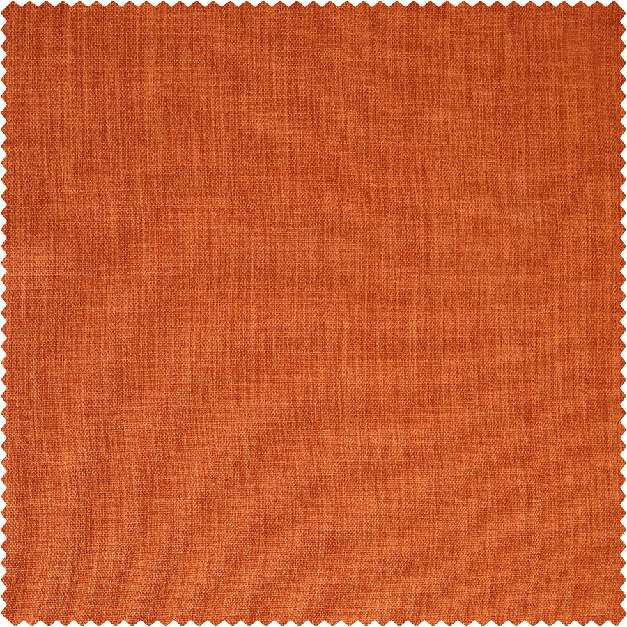 Desert Orange Textured Faux Linen Custom Curtain