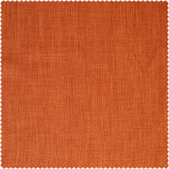 Desert Orange Textured Faux Linen Room Darkening Curtain