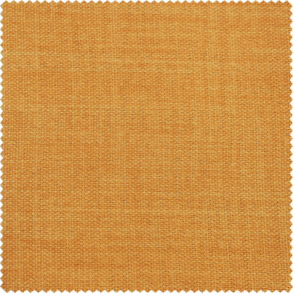 Close-up fabric swatch of a warm golden mustard textured faux linen featuring a rich woven texture and inviting earthy hue, perfect for adding warmth, character, and a bold designer-inspired touch to any space.