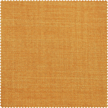 Close-up fabric swatch of a warm golden mustard textured faux linen featuring a rich woven texture and inviting earthy hue, perfect for adding warmth, character, and a bold designer-inspired touch to any space.