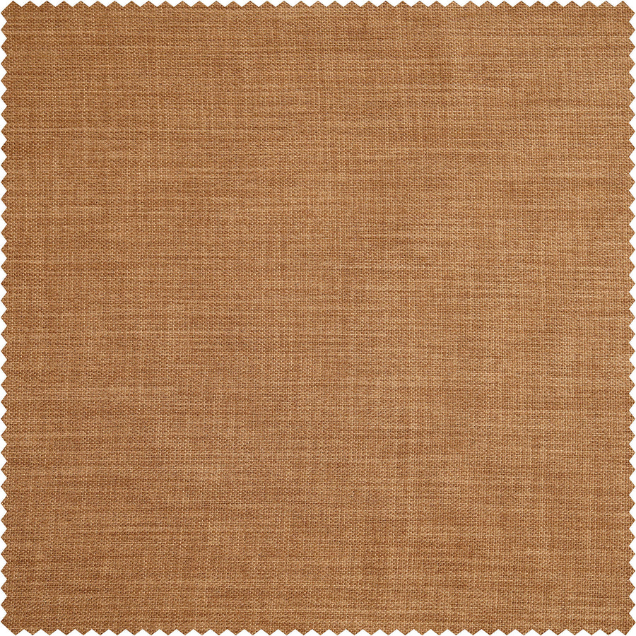 Butterscotch Textured Faux Linen Custom Curtain